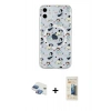 MARSİLYAN™- iPhone 11 Kılıf Pusula Form - Siyah 6D Mat Seramik Hayalet Nano Ekran Koruyucu + Pers Alüminyum Kamera Lens - GI
