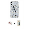 MARSİLYAN™- iPhone 11 Kılıf Pusula Form - Siyah 6D Mat Seramik Hayalet Nano Ekran Koruyucu + Kırmızı Pers Alüminyum Kamera Lens