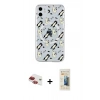 MARSİLYAN™- iPhone 11 Kılıf Pusula Form - Siyah 6D Mat Seramik Hayalet Nano Ekran Koruyucu + Kırmızı Pers Alüminyum Kamera Lens