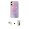 MARSİLYAN™- iPhone 11 Kılıf Pusula Form - Siyah 6D Mat Seramik Hayalet Nano Ekran Koruyucu + Pers Alüminyum Kamera Lens - GD