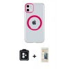 MARSİLYAN™- iPhone 11 Kılıf Pusula Form - Siyah 6D Mat Seramik Hayalet Nano Ekran Koruyucu + PVD Metal Kamera Lens - MI