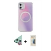 MARSİLYAN™- iPhone 11 Kılıf Pusula Form - Siyah 6D Mat Seramik Hayalet Nano Ekran Koruyucu + Raze Metal Kamera Lens - KI