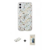 MARSİLYAN™- iPhone 11 Kılıf Pusula Form - Siyah 6D Mat Seramik Hayalet Nano Ekran Koruyucu + Renkli Kamera Lens Koruma Cam - SI