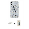 MARSİLYAN™- iPhone 11 Kılıf Pusula Form - Siyah 6D Mat Seramik Hayalet Nano Ekran Koruyucu + Renkli Kamera Lens Koruma Cam - SI