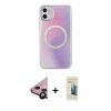 MARSİLYAN™- iPhone 11 Kılıf Pusula Form - Siyah 6D Mat Seramik Hayalet Nano Ekran Koruyucu + Raze Metal Kamera Lens - SH