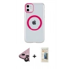 MARSİLYAN™- iPhone 11 Kılıf Pusula Form - Siyah 6D Mat Seramik Hayalet Nano Ekran Koruyucu + Raze Metal Kamera Lens - SH