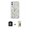 MARSİLYAN™- iPhone 11 Kılıf Pusula Form - Siyah 6D Mat Seramik Hayalet Nano Ekran Koruyucu + PVD Metal Kamera Lens - TU