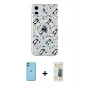 MARSİLYAN™- iPhone 11 Kılıf Pusula Form - Siyah 6D Mat Seramik Hayalet Nano Ekran Koruyucu + Neon Fosforlu Kamera Lens - YL