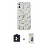 MARSİLYAN™- iPhone 11 Kılıf Pusula Form - Siyah 6D Mat Seramik Hayalet Nano Ekran Koruyucu + PVD Metal Kamera Lens - YL