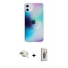 MARSİLYAN™- iPhone 11 Kılıf Pusula Form - Siyah Bilvis 3D Cam Ekran Koruyucu + Pers Alüminyum Kamera Lens - GD