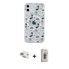 MARSİLYAN™- iPhone 11 Kılıf Pusula Form - Siyah Bilvis 3D Cam Ekran Koruyucu + Pers Alüminyum Kamera Lens - GD