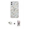 MARSİLYAN™- iPhone 11 Kılıf Pusula Form - Siyah Bilvis 3D Cam Ekran Koruyucu + Pers Alüminyum Kamera Lens - GD