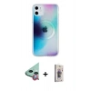 MARSİLYAN™- iPhone 11 Kılıf Pusula Form - Siyah Bilvis 3D Cam Ekran Koruyucu + Raze Metal Kamera Lens - KI