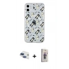 MARSİLYAN™- iPhone 11 Kılıf Pusula Form - Siyah Bilvis 3D Cam Ekran Koruyucu + Pers Alüminyum Kamera Lens - LT
