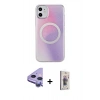 MARSİLYAN™- iPhone 11 Kılıf Pusula Form - Siyah Bilvis 3D Cam Ekran Koruyucu + Raze Metal Kamera Lens - MR