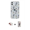 MARSİLYAN™- iPhone 11 Kılıf Pusula Form - Siyah Bilvis 3D Cam Ekran Koruyucu + Pers Alüminyum Kamera Lens - KI