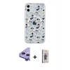 MARSİLYAN™- iPhone 11 Kılıf Pusula Form - Siyah Bilvis 3D Cam Ekran Koruyucu + Raze Metal Kamera Lens - MR