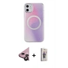 MARSİLYAN™- iPhone 11 Kılıf Pusula Form - Siyah Bilvis 3D Cam Ekran Koruyucu + Raze Metal Kamera Lens - SH