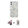 MARSİLYAN™- iPhone 11 Kılıf Pusula Form - Siyah Bilvis 3D Cam Ekran Koruyucu + Raze Metal Kamera Lens - SH