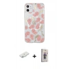MARSİLYAN™- iPhone 11 Kılıf Pusula Form - Siyah Bilvis 3D Cam Ekran Koruyucu + Renkli Kamera Lens Koruma Cam - SI