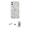 MARSİLYAN™- iPhone 11 Kılıf Pusula Form - Siyah Bilvis 3D Cam Ekran Koruyucu + Sarı Renkli Kamera Lens Koruma Cam