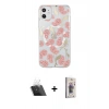 MARSİLYAN™- iPhone 11 Kılıf Pusula Form - Siyah Bilvis 3D Cam Ekran Koruyucu + Şeffaf Kamera Lens Koruma Cam