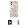 MARSİLYAN™- iPhone 11 Kılıf Pusula Form - Siyah Bilvis 3D Cam Ekran Koruyucu + PVD Metal Kamera Lens - SH