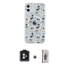 MARSİLYAN™- iPhone 11 Kılıf Pusula Form - Siyah Bilvis 3D Cam Ekran Koruyucu + PVD Metal Kamera Lens - SH