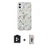 MARSİLYAN™- iPhone 11 Kılıf Pusula Form - Siyah Bilvis 3D Cam Ekran Koruyucu + PVD Metal Kamera Lens - SH