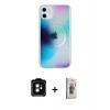 MARSİLYAN™- iPhone 11 Kılıf Pusula Form - Siyah Bilvis 3D Cam Ekran Koruyucu + PVD Metal Kamera Lens - TU