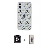 MARSİLYAN™- iPhone 11 Kılıf Pusula Form - Siyah Bilvis 3D Cam Ekran Koruyucu + PVD Metal Kamera Lens - TU