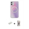 MARSİLYAN™- iPhone 11 Kılıf Pusula Form - Siyah Bilvis 3D Cam Ekran Koruyucu + Renkli Kamera Lens Koruma Cam - YL