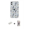 MARSİLYAN™- iPhone 11 Kılıf Pusula Form - Siyah Bilvis 3D Cam Ekran Koruyucu + Renkli Kamera Lens Koruma Cam - YL