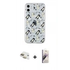 MARSİLYAN™- iPhone 11 Kılıf Pusula Form - Siyah Bilvis 3D Mat Cam Ekran Koruyucu + Pers Alüminyum Kamera Lens - GD