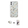 MARSİLYAN™- iPhone 11 Kılıf Pusula Form - Siyah Bilvis 3D Mat Cam Ekran Koruyucu + Pers Alüminyum Kamera Lens - GD