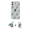MARSİLYAN™- iPhone 11 Kılıf Pusula Form - Siyah Bilvis 3D Mat Cam Ekran Koruyucu + Raze Metal Kamera Lens - KI