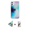 MARSİLYAN™- iPhone 11 Kılıf Pusula Form - Siyah Bilvis 3D Mat Cam Ekran Koruyucu + Raze Metal Kamera Lens - KI