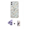 MARSİLYAN™- iPhone 11 Kılıf Pusula Form - Siyah Bilvis 3D Mat Cam Ekran Koruyucu + Raze Metal Kamera Lens - MR