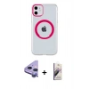 MARSİLYAN™- iPhone 11 Kılıf Pusula Form - Siyah Bilvis 3D Mat Cam Ekran Koruyucu + Raze Metal Kamera Lens - MR