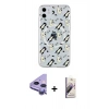 MARSİLYAN™- iPhone 11 Kılıf Pusula Form - Siyah Bilvis 3D Mat Cam Ekran Koruyucu + Raze Metal Kamera Lens - MR