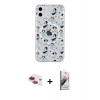 MARSİLYAN™- iPhone 11 Kılıf Pusula Form - Siyah Bilvis 3D Mat Cam Ekran Koruyucu + Pers Alüminyum Kamera Lens - KI