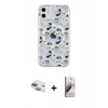 MARSİLYAN™- iPhone 11 Kılıf Pusula Form - Siyah Bilvis 3D Mat Cam Ekran Koruyucu + Pers Alüminyum Kamera Lens - YL