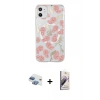MARSİLYAN™- iPhone 11 Kılıf Pusula Form - Siyah Bilvis 3D Mat Cam Ekran Koruyucu + Pers Alüminyum Kamera Lens - GI