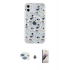 MARSİLYAN™- iPhone 11 Kılıf Pusula Form - Siyah Bilvis 3D Mat Cam Ekran Koruyucu + Pers Alüminyum Kamera Lens - GI