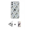 MARSİLYAN™- iPhone 11 Kılıf Pusula Form - Siyah Bilvis 3D Mat Cam Ekran Koruyucu + Raze Metal Kamera Lens - GS