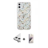 MARSİLYAN™- iPhone 11 Kılıf Pusula Form - Siyah Bilvis 3D Mat Cam Ekran Koruyucu + Raze Metal Kamera Lens - GS