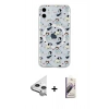 MARSİLYAN™- iPhone 11 Kılıf Pusula Form - Siyah Bilvis 3D Mat Cam Ekran Koruyucu + Raze Metal Kamera Lens - GS