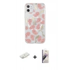 MARSİLYAN™- iPhone 11 Kılıf Pusula Form - Siyah Bilvis 3D Mat Cam Ekran Koruyucu + Renkli Kamera Lens Koruma Cam - SI