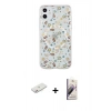 MARSİLYAN™- iPhone 11 Kılıf Pusula Form - Siyah Bilvis 3D Mat Cam Ekran Koruyucu + Renkli Kamera Lens Koruma Cam - PE