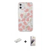 MARSİLYAN™- iPhone 11 Kılıf Pusula Form - Siyah Bilvis 3D Mat Cam Ekran Koruyucu + Renkli Kamera Lens Koruma Cam - PE
